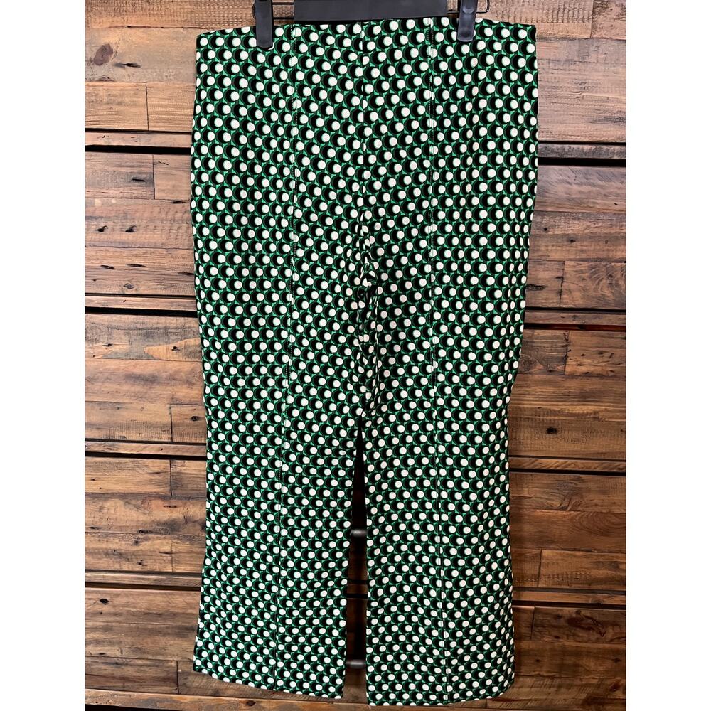 Maeve Green & White Geometric Cropped Pants - Picture 2 of 8